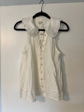 NWT Pilcro Anthropologie White Sleeveless Top, Size S